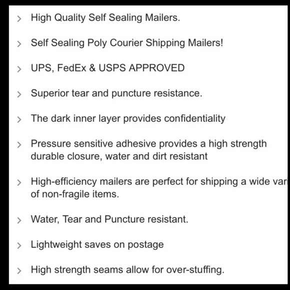 50 NEW POLY MAILERS ENVELOPES OFFICE BUSINESS SIZE 10x13 - Picture 4 of 4